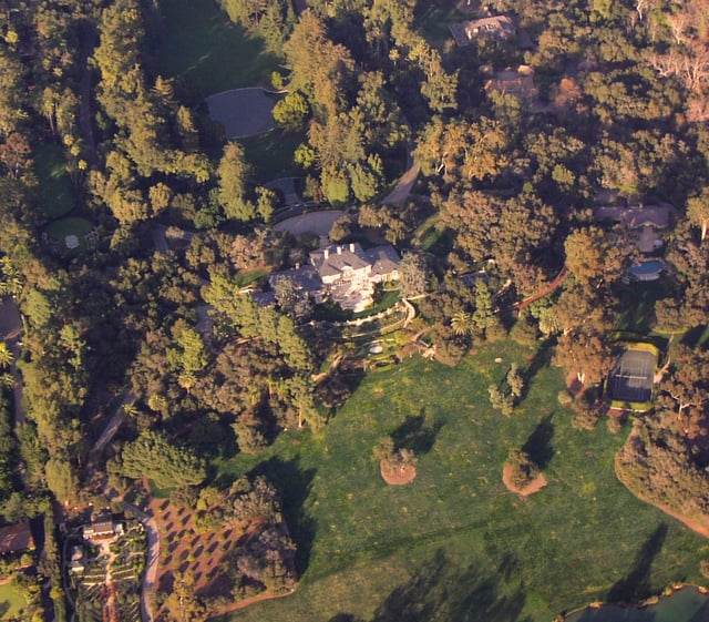 Aerial view of Oprah's Montecito estate