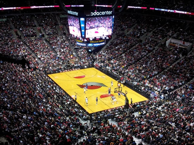 The Moda Center (formerly the Rose Garden) during a Portland Trail Blazers game