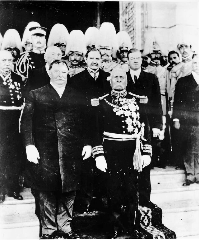 Taft and Porfirio Díaz, historic first presidential summit, Ciudad Juárez, Mexico, October 1909