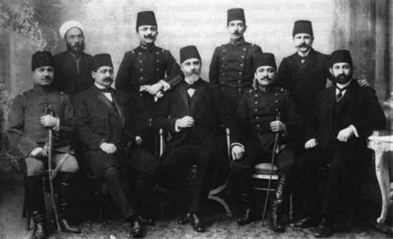 Members of the Committee of Union and Progress proclaiming the Second Constitutional Era