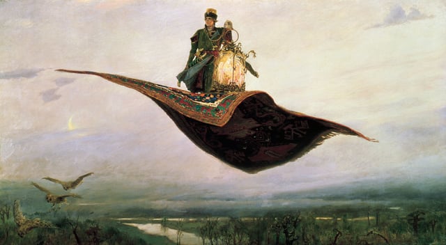 The Flying Carpet, a depiction of the hero of Russian folklore, Ivan Tsarevich.