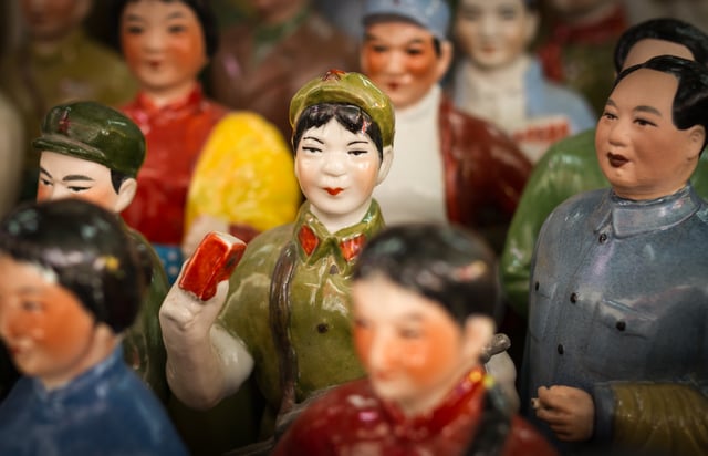 Porcelain statue of a woman in Communist China - Cat Street Market, Hong Kong