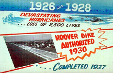 A sign advertising the completion of the Herbert Hoover Dike