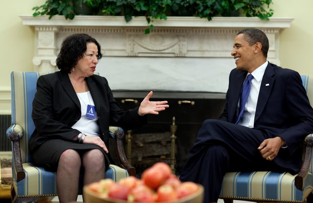 Obama and Supreme Court nominee Sonia Sotomayor