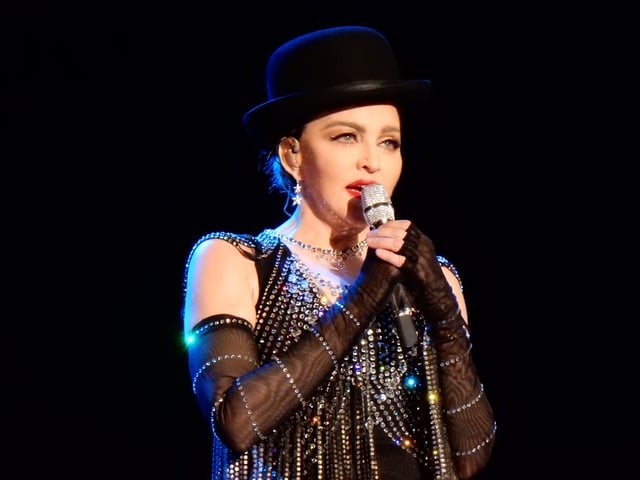 Madonna performing during the Rebel Heart Tour, 2015