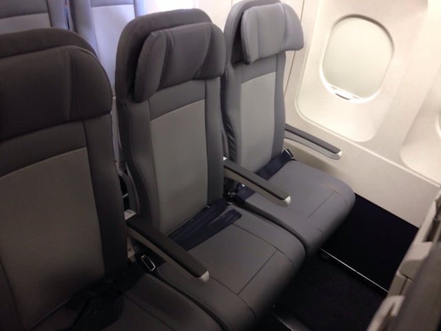 New slimline economy seats on an Airbus A320-200