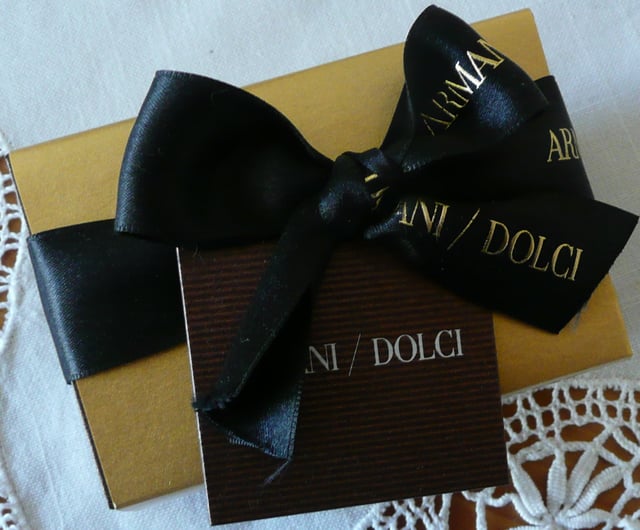 A 2008 Armani/Dolci gift box. Since then, Giorgio Armani designed various other packages for the product.
