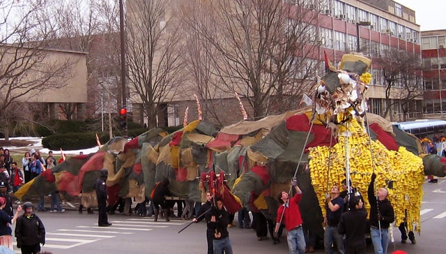 A tradition started in 1901, Dragon Day celebrates a feat by first-year architecture students to construct a colossal dragon to be paraded to center campus and then burned.