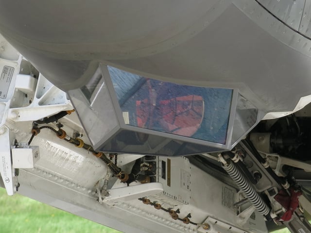Electro-optical target system (EOTS) under the nose of an F-35