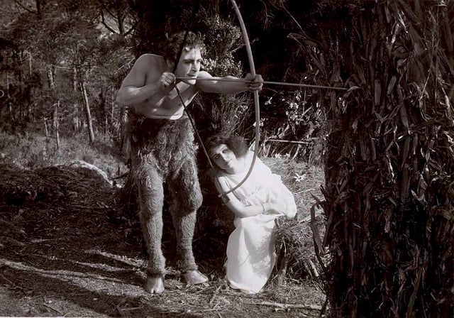 Scene from Febo Mari's 1917 silent film Il Fauno, about a statue of a faun that comes to life and falls in love with a female model