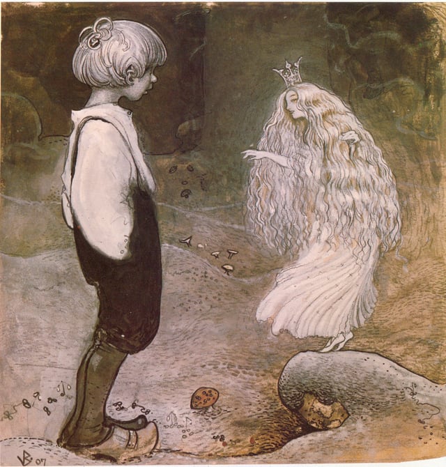 At that moment she was changed by magic to a wonderful little elf by John Bauer