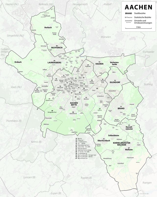Aachen districts and quarters