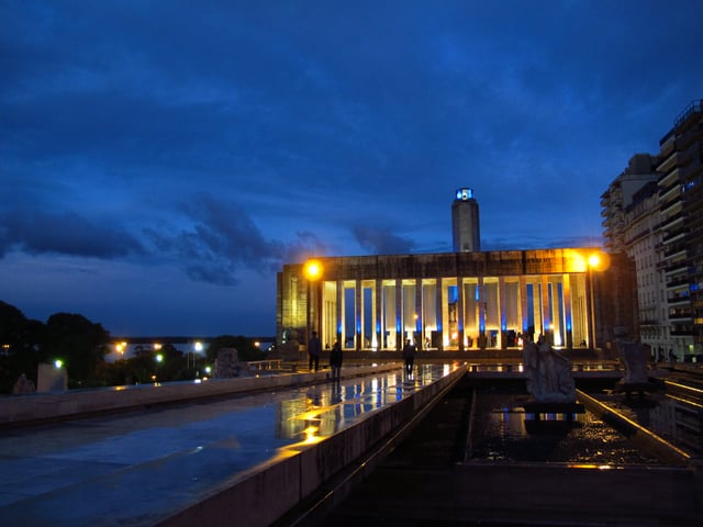 The Flag Memorial at night