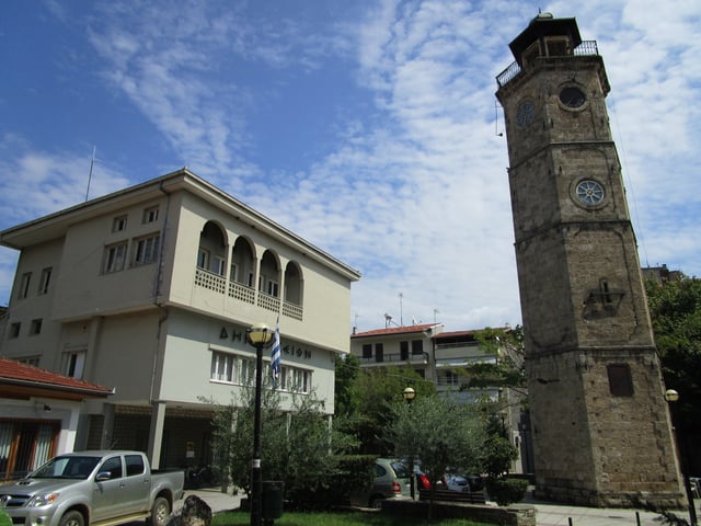View of the clocktower of the town