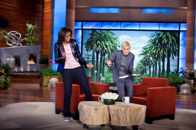 Obama and Ellen DeGeneres dance on the second anniversary of Let's Move!