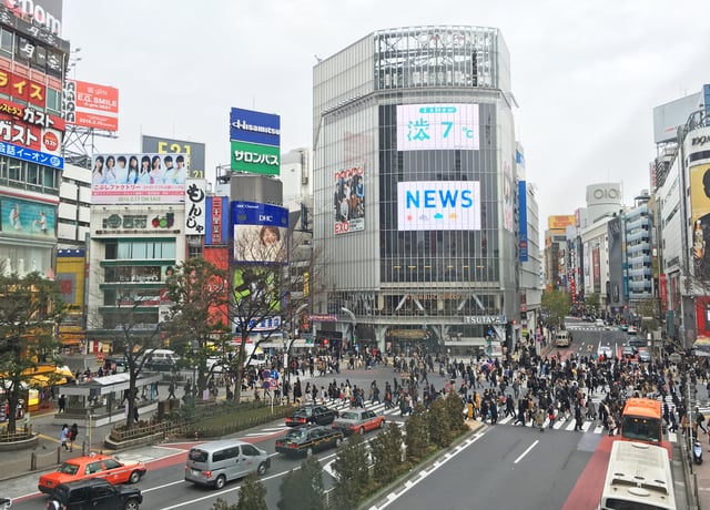 Shibuya attracts many tourists.