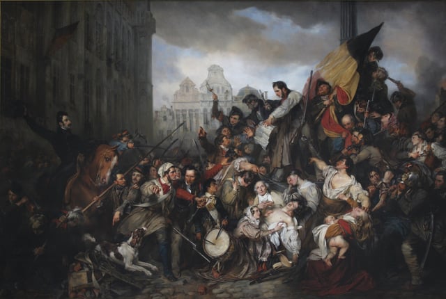 Episode of the Belgian Revolution of 1830 (1834), by Gustaf Wappers