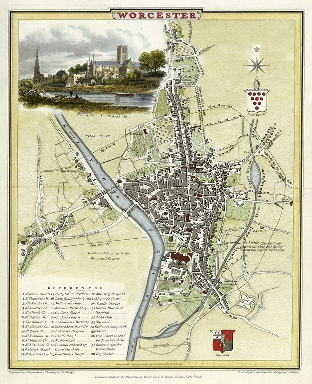 Map of Worcester in 1806