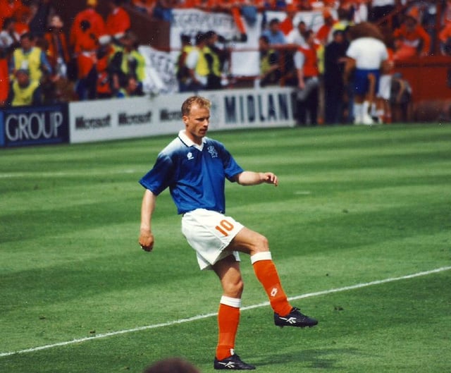 Bergkamp before an international match in 1996