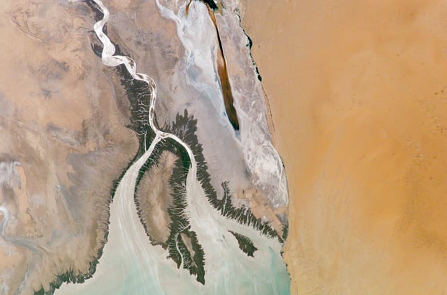 Satellite photo of the Colorado River delta in Sonora