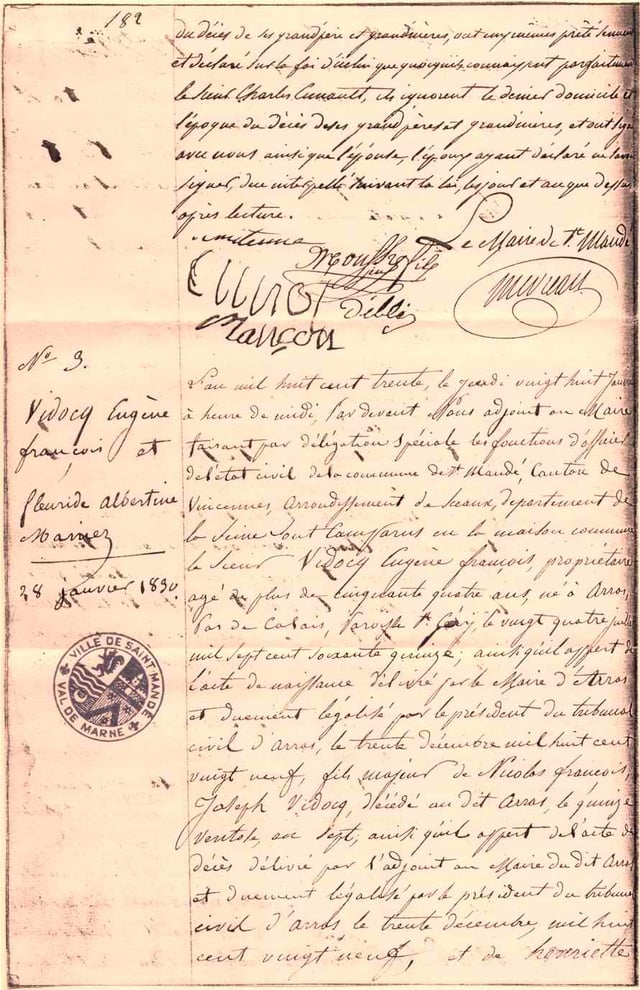 Marriage certificate (page 1 of 3)
