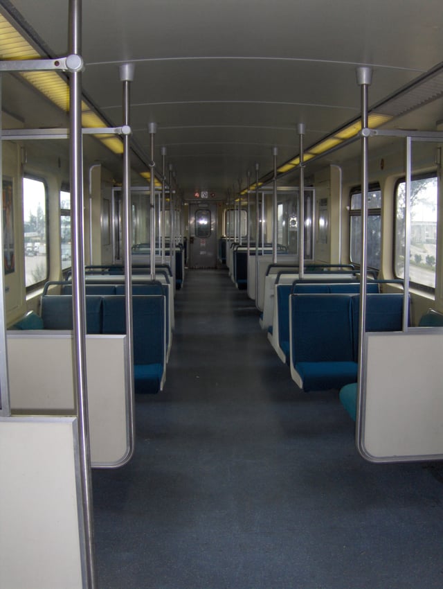 Inside a Metrorail car