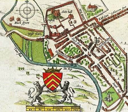John Speed's map of Cardiff from 1610