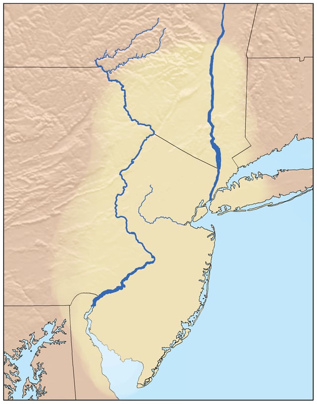 Traditional Confederations of Lenape lands, the Lenapehoking, not showing any of the several divisions governed by matriarchies