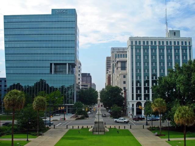 View from Statehouse showing Main Street