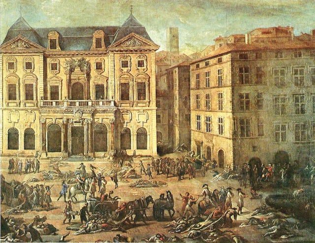 Great Plague of Marseille in 1720 killed 100,000 people in the city and the surrounding provinces