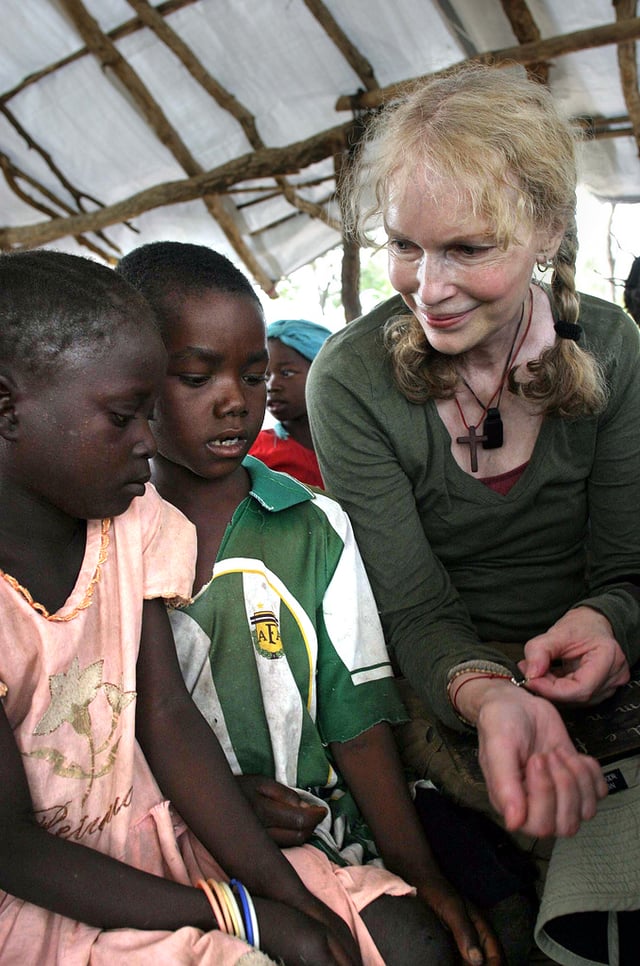 Farrow during a visit to the Central African Republic