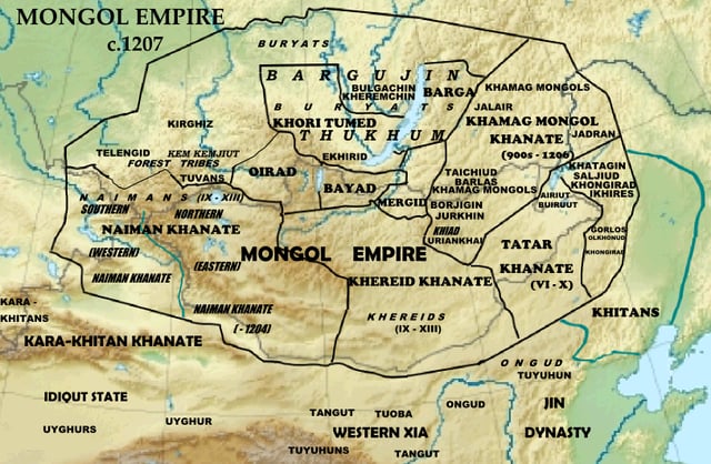 Mongol Empire c. 1207