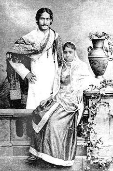 Tagore and his wife Mrinalini Devi, 1883