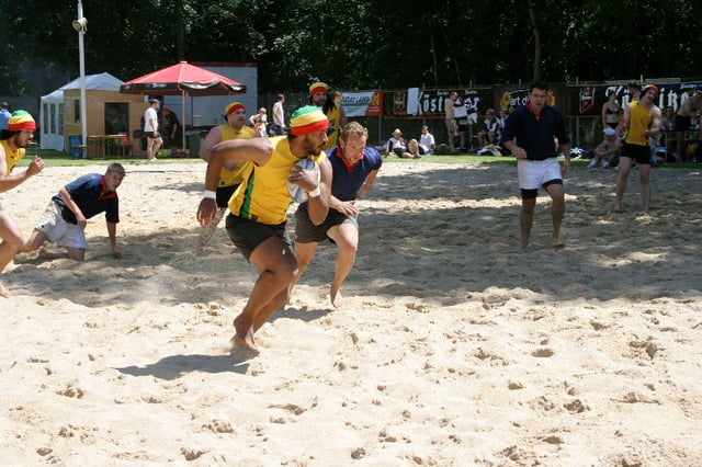 Beach rugby match