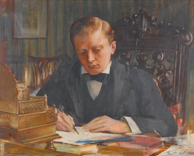 A painting of the young Churchill by Edwin Arthur Ward