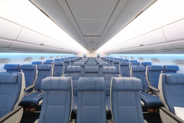 Main Cabin on an Airbus A350-900