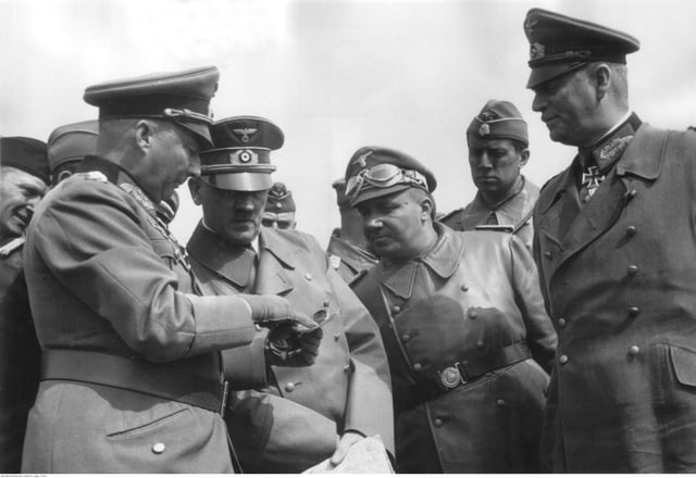 Hitler, Kluge and Wilhelm Keitel during a visit to the Western Front, March 1940