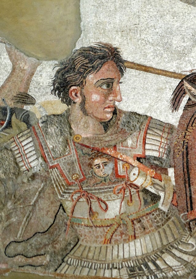 Alexander the Great at the Battle of Issus. Mosaic in the National Archaeological Museum, Naples.