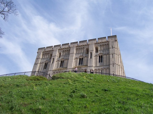 Norwich Castle. The keep dates to after the Revolt of the Earls, but the castle mound is earlier.