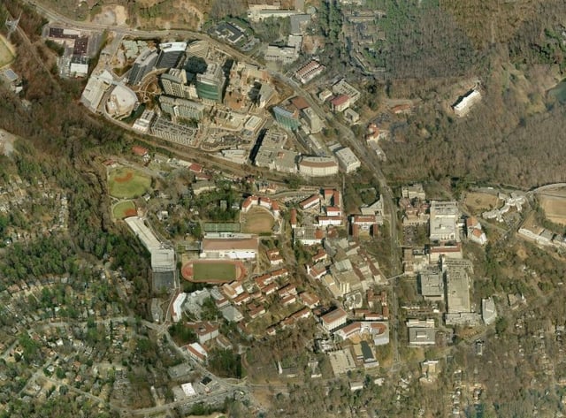 Aerial View of Emory University's Main Campus (Bottom) and The Centers for Disease Control and Prevention (Top), Atlanta, Georgia