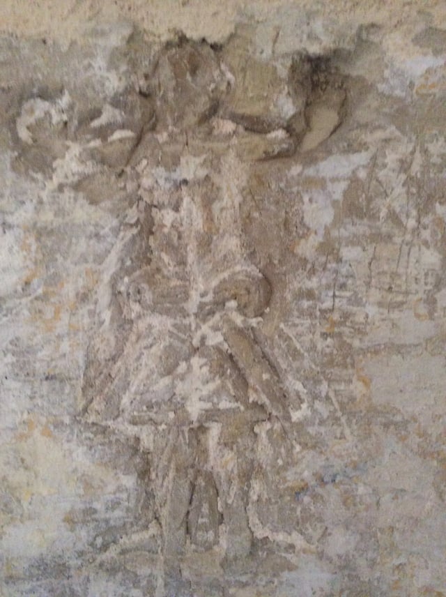 Figure graffito, similar to a relief, at the Castellania, in Valletta