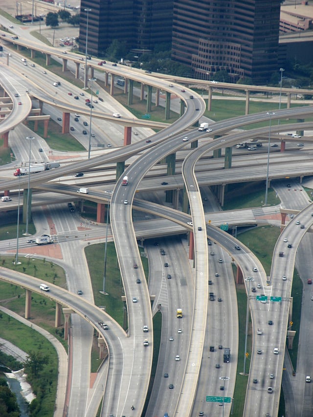 The Central Expressway and I-635 interchange, commonly known as the High Five Interchange