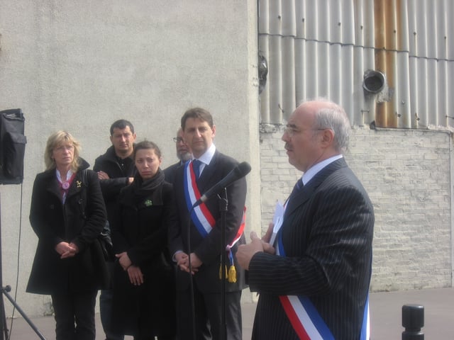 French officials during a remembrance ceremony for victims of the Setif massacre, held in Aubervilliers on 9 May 2010