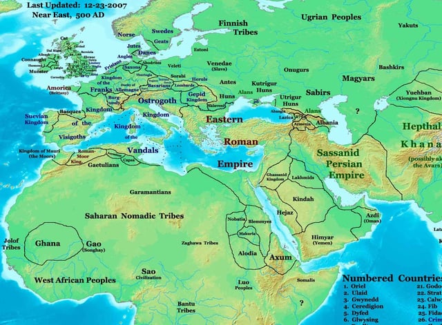 The Vandal Kingdom in 500, centered on Carthage