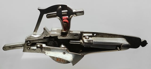 A wheellock pistol mechanism from the 17th century