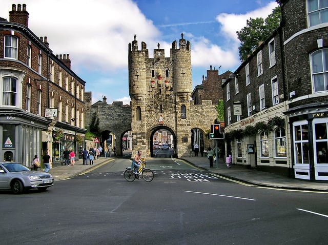 The southern entrance to York, Micklegate Bar.