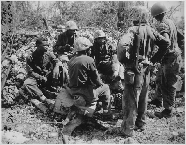 "17th Special" Seabees with the 7th Marines on Peleliu made national news in an official U.S. Navy press release. NARA-532537