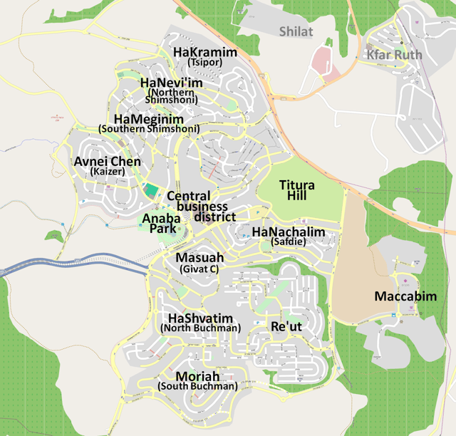 Neighborhoods of Modi'in-Maccabim-Re'ut