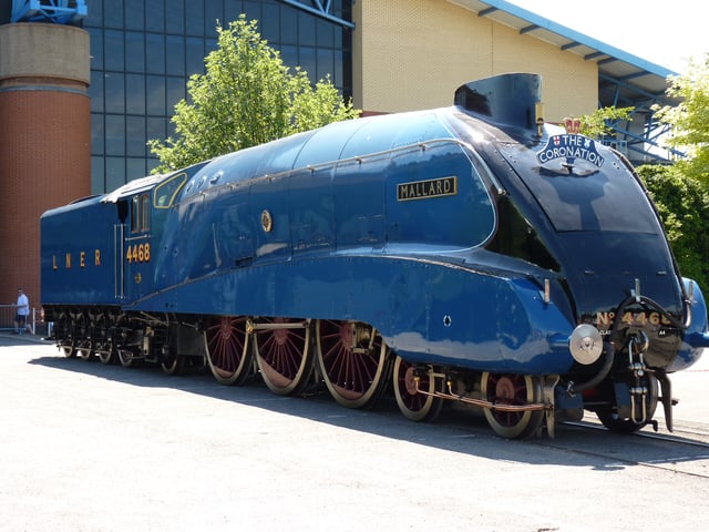 The LNER Class A4 4468 Mallard built in Doncaster is the fastest steam locomotive, reaching 126 mph (203 km/h) on 3 July 1938.