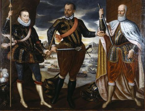 The Victors of Lepanto, John of Austria, Marcantonio Colonna and Sebastiano Venier (anonymous oil painting, c. 1575, formerly in Ambras Castle, now Kunsthistorisches Museum, Vienna)